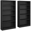 Clearance Universal Tall 5 Shelf 72"H Bookcase, Classic Black, Set of 2 (UB003BL) Bookcases