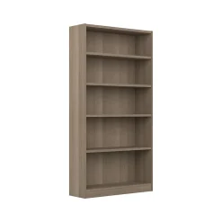 Sale Universal 72"H 5-Shelf Bookcase with Adjustable Shelves, Ash Gray Laminated Wood (WL12427) Bookcases