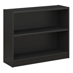 Clearance Universal 30"H 2-Shelf Bookcase with Adjustable Shelf, Black Wood (WL12438) Bookcases