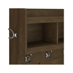 Outlet Woodland 40W Hall Tree and Shoe Storage Bench with Shelves, Ash Brown (WDL002ABR) Storage Cabinets