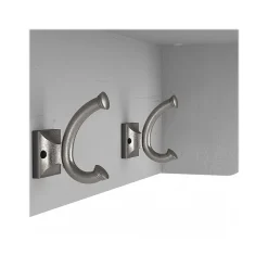 Clearance Woodland 40W Shoe Storage Bench with Shelves and Wall Mounted Coat Rack, Cape Cod Gray (WDL004CG) Storage Cabinets