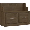 Clearance Woodland 40W Entryway Bench with Doors, Ash Brown (WDL005ABR) Storage Cabinets