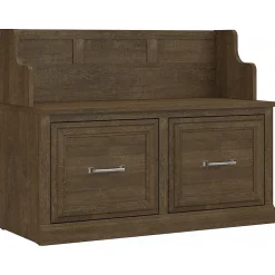Clearance Woodland 40W Entryway Bench with Doors, Ash Brown (WDL005ABR) Storage Cabinets