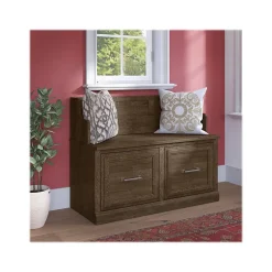 Clearance Woodland 40W Entryway Bench with Doors, Ash Brown (WDL005ABR) Storage Cabinets