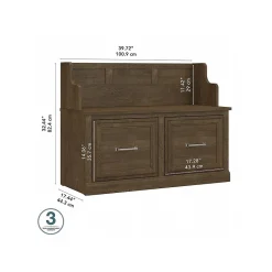 Clearance Woodland 40W Entryway Bench with Doors, Ash Brown (WDL005ABR) Storage Cabinets