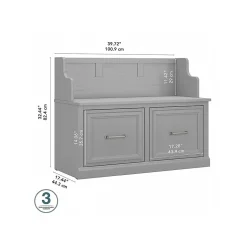 Discount Woodland 40W Entryway Bench with Doors, Cape Cod Gray (WDL005CG) Storage Cabinets