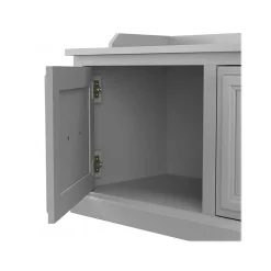 Discount Woodland 40W Entryway Bench with Doors, Cape Cod Gray (WDL005CG) Storage Cabinets