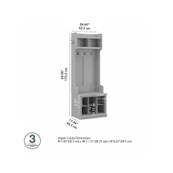 Discount Woodland 24W Hall Tree and Small Shoe Bench with Shelves, Cape Cod Gray (WDL008CG) Storage Cabinets