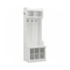 Outlet Woodland 24W Hall Tree and Small Shoe Bench with Shelves, White Ash (WDL008WAS) Storage Cabinets