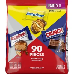 Chocolate<Ferrero Rocher Butterfinger, CRUNCH, and Baby Ruth Assorted Minis Candy Bars, 32.4oz (FEU71526)