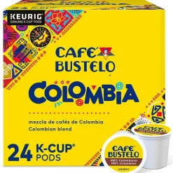 Keurig K-Cups<Cafe Bustelo 100% Colombian Coffee Keurig® K-Cup® Pods, Medium Roast, 24/Box (6107)