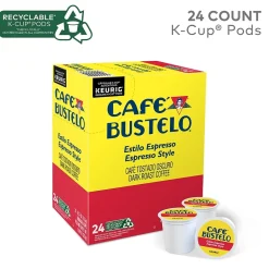 Keurig K-Cups<Cafe Bustelo Espresso Coffee, Dark Roast, Keurig® K-Cup® Pods, 24/Box (6106)