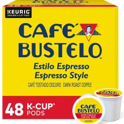 Keurig K-Cups<Cafe Bustelo Espresso Style Coffee Keurig® K-Cup® Pods, Dark Roast, 48/Box (5000346117)