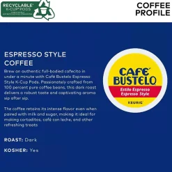 Keurig K-Cups<Cafe Bustelo Espresso Style Coffee Keurig® K-Cup® Pods, Dark Roast, 48/Box (5000346117)