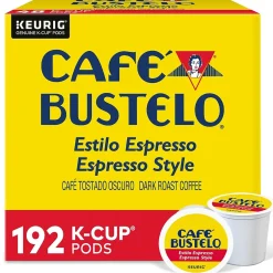 Keurig K-Cups<Cafe Bustelo Espresso Style Coffee Keurig® K-Cup® Pods, Dark Roast, 192/Box (5000346117)