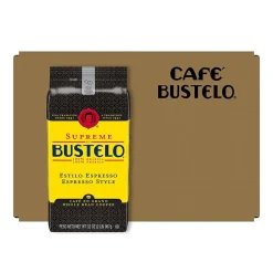 Coffee<Cafe Bustelo Supreme Espresso Caffeinated Whole Bean Coffee, Dark Roast, 32 oz., Each (SMU01800)