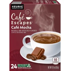 Keurig K-Cups<Cafe Escapes Café Mocha, Keurig® K-Cup® Pods, 24/Box (6803)