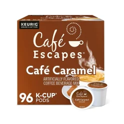 Keurig K-Cups<Cafe Escapes Cafe Caramel Coffee, Keurig K-Cup Pod, 96/Carton (GMT6813CT)
