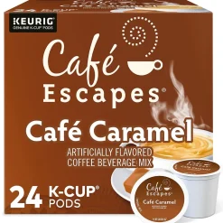 Keurig K-Cups<Cafe Escapes Caramel Coffee Keurig® K-Cup® Pods, Light Roast, 24/Box (GMT6813)