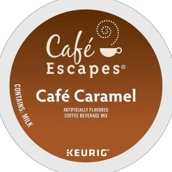 Keurig K-Cups<Cafe Escapes Caramel Coffee Keurig® K-Cup® Pods, Light Roast, 24/Box (GMT6813)