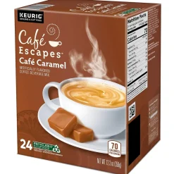 Keurig K-Cups<Cafe Escapes Caramel Coffee Keurig® K-Cup® Pods, Light Roast, 24/Box (GMT6813)