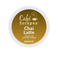 Keurig K-Cups<Cafe Escapes Chai Latte Coffee Keurig® K-Cup® Pods, Light Roast, 96/Carton (5000330074CT)