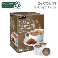 Keurig K-Cups<Cafe Escapes Milk Chocolate Hot Cocoa Mix, Keurig® K-Cup® Pods, 24/Box (6801)