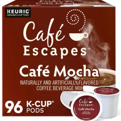 Keurig K-Cups<Cafe Escapes Mocha Coffee Keurig® K-Cup® Pods, 96/Carton (68037)