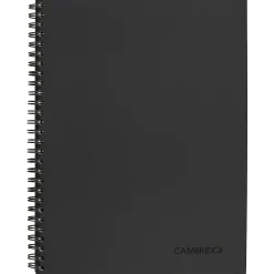 Cambridge Professional 1-Subject Professional Notebook, 7.25" x 9.5", Wide Ruled, 80 Sheets, Gray/Silver (06122)
