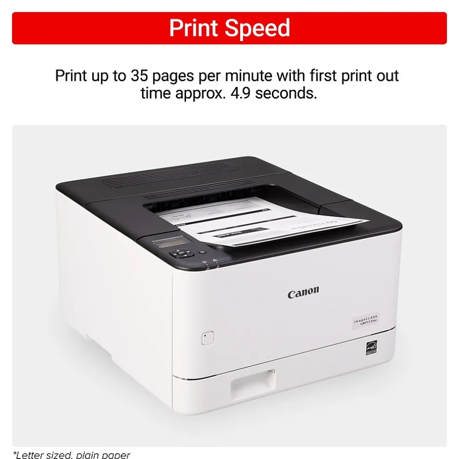 Black & White Printers<Canon imageCLASS LBP172dw Wireless Black & White Laser Printer, Single-Function, Print (6353C004)