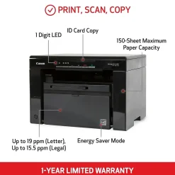 Instant Photo Printers<Canon imageCLASS MF3010 VP Black & White Laser Printer, All-In-One, Print, Scan, Copy (5252B037)