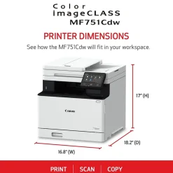 Color Printers<Canon imageCLASS MF751Cdw Wireless Color Laser Printer, All-In-One, Print, Scan, Copy (MF751CDW)