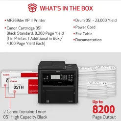 Black & White Printers<Canon imageCLASS MF269dw VP II Wireless Black & White Laser Printer, All-in-One, Print, Scan, Copy, Fax (MF269DWII VP)