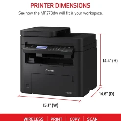 Black & White Printers<Canon imageCLASS MF273dw Wireless Black & White Laser Printer, All-In-One, Print, Scan, Copy