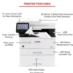 Instant Photo Printers<Canon ImageCLASS MF465dw Wireless Black & White Laser Printer, All-In-One, Print, Scan, Copy, Fax (5951C005)