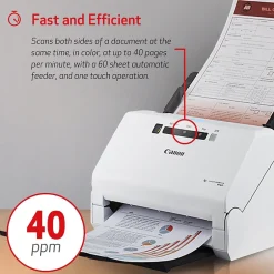 Portable Scanners<Canon imageFORMULA R40 USB Duplex Document Scanner, White (4229C001)