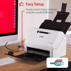 Portable Scanners<Canon imageFORMULA R40 USB Duplex Document Scanner, White (4229C001)