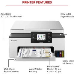 Color Printers<Canon MAXIFY GX1020 Wireless Color Inkjet Printer, All-In-One Supertank, Print, Scan, Copy (GX1020)