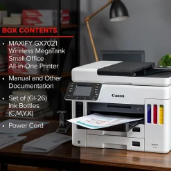 Color Printers<Canon MegaTank MAXIFY GX7021 Wireless Color All-in-One Inkjet Printer (4471C037)
