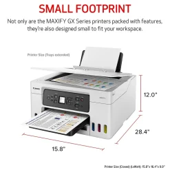 Color Printers<Canon MegaTank MAXIFY GX3020 Wireless Color All-in-One Inkjet Printer (5777C002)