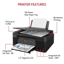 Color Printers<Canon MegaTank PIXMA G2270 Color All-in-One Inkjet Printer (5804C002)