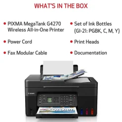 All-In-One Printers<Canon MegaTank PIXMA G4270 Wireless Color All-in-One Inkjet Printer (5807C002)