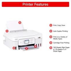 Color Printers<Canon PIXMA G3290 Wireless Color Inkjet Printer, All-In-One Supertank, Print, Scan, Copy (6706C002)