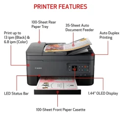 Wireless Printers<Canon PIXMA TR7020a Wireless Color Inkjet Printer, All-In-One, Print, Scan, Copy (TR7020A BLACK)