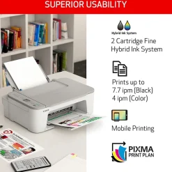 Color Printers<Canon PIXMA TS3520 Wireless Color Inkjet Printer, All-In-One, Print, Scan, Copy (TS3520 WHITE)