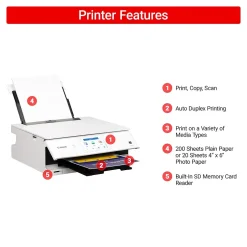 Color Printers<Canon PIXMA TS8820 Wireless Color Inkjet Printer, All-In-One, Print, Scan, Copy (6793C022)