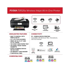 Wireless Printers<Canon PIXMA TS9520a Inkjet Printer, All-in-One, Print, Scan, Copy (2988C032)
