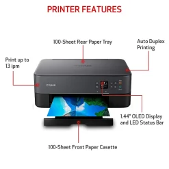 All-In-One Printers<Canon PIXMA TS6420a Wireless Color Inkjet Printer, All-In-One, Print, Scan, Copy (TS6420A BLACK)