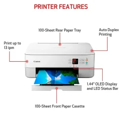 Instant Photo Printers<Canon PIXMA TS6420a Wireless Color Inkjet Printer, All-In-One, Print, Scan, Copy (TS6420A WHITE)