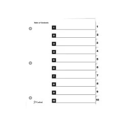Cardinal OneStep Index System Numeric Paper Dividers, 10-Tab, White (CRD61013) Best